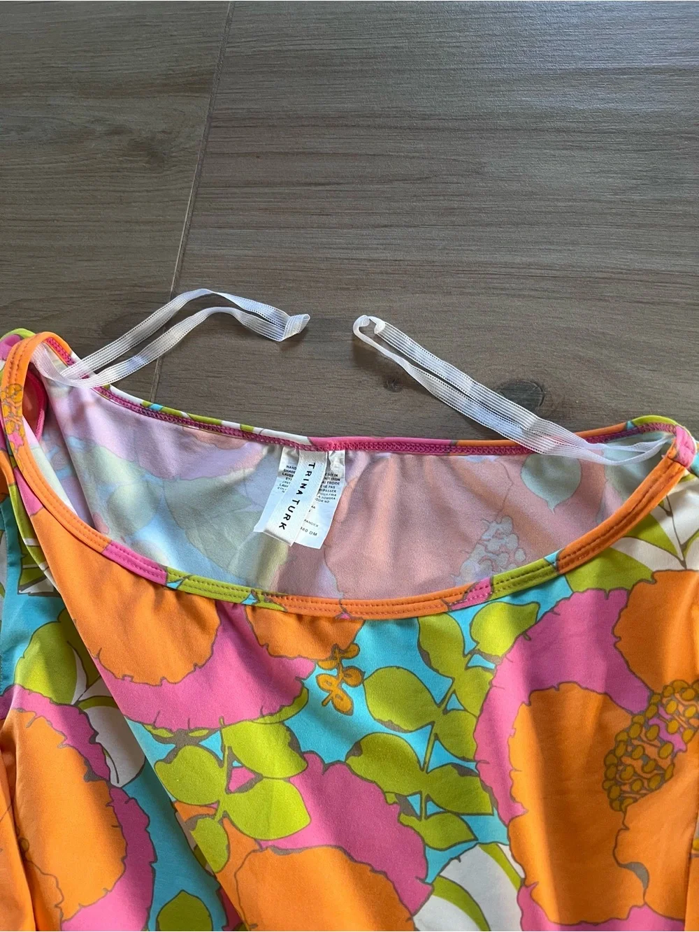 Trina Turk Playa de Flor Tunic Swim Cover Up Floral Multi Color M $152